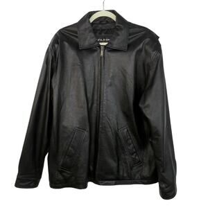 Vintage Wilson's Leather Men's Black Leather Jacket Large Biker Motorcycle